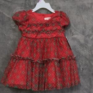 Red Plaid Kids Formal Dress